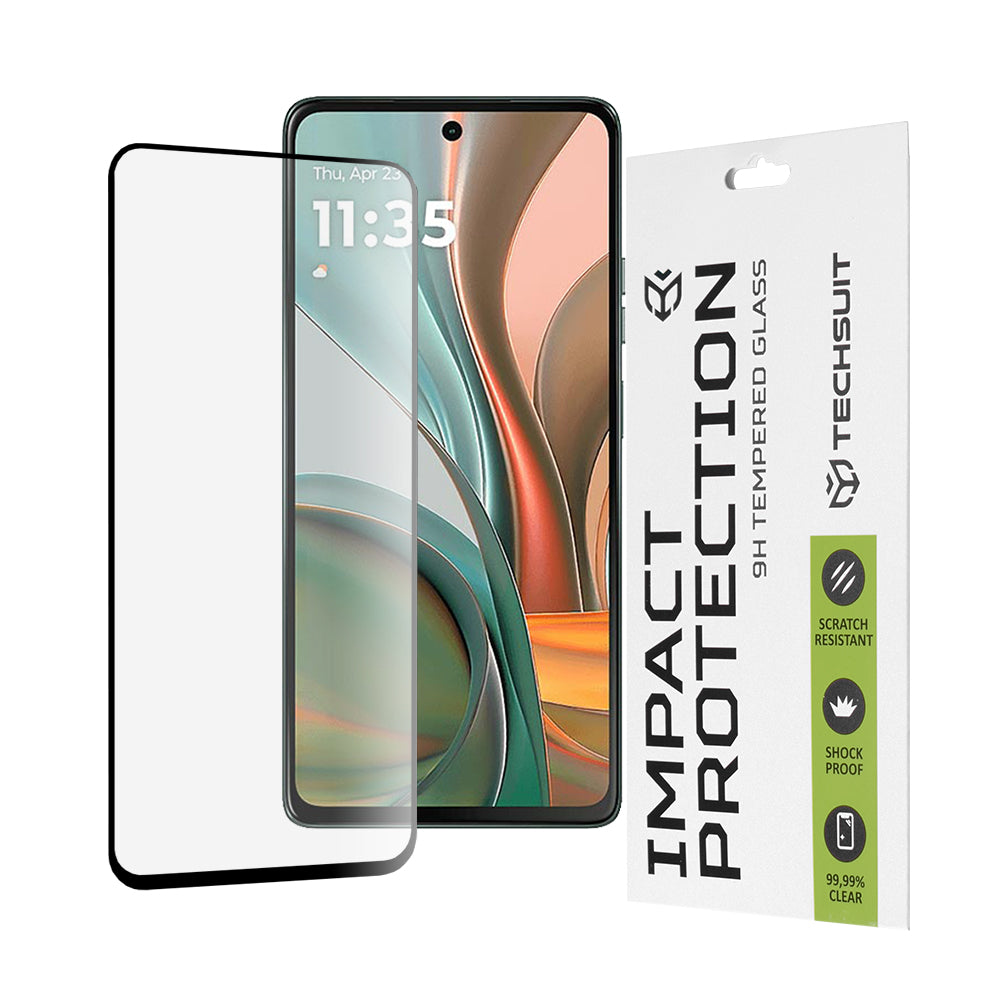Zaštitna folija za ekran Techsuit za Motorola Moto G75, Kaljeno staklo, Full Glue, 111D, Crna