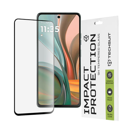 Zaštitna folija za ekran Techsuit za Motorola Moto G75, Kaljeno staklo, Full Glue, 111D, Crna