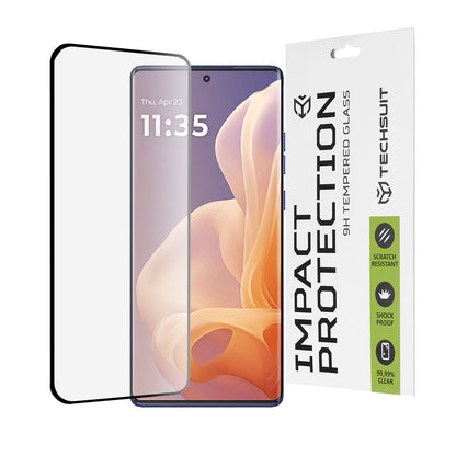 Zaštitna folija za ekran Techsuit za Motorola Moto G85, Kaljeno staklo, Full Glue, 111D, Crna