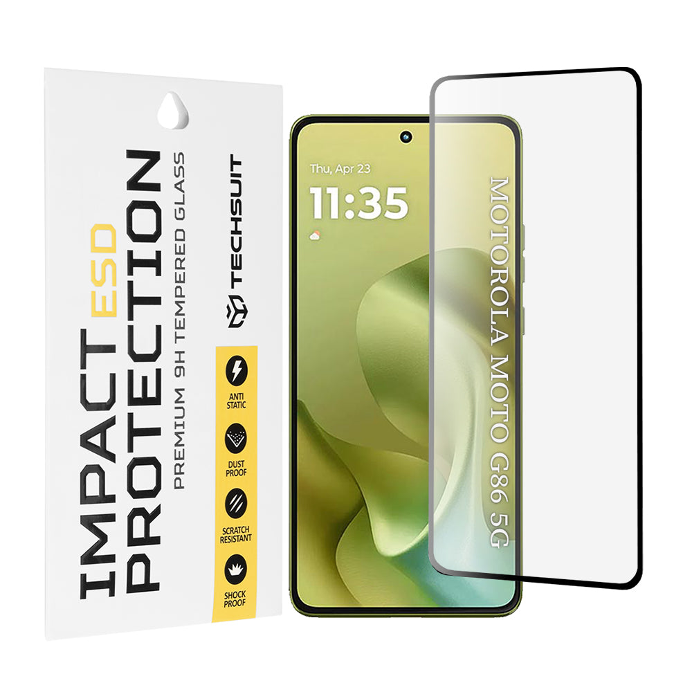 Zaštitna folija za ekran Techsuit za Motorola Moto G86 Power / G86, Kaljeno staklo, Full Glue, Crna
