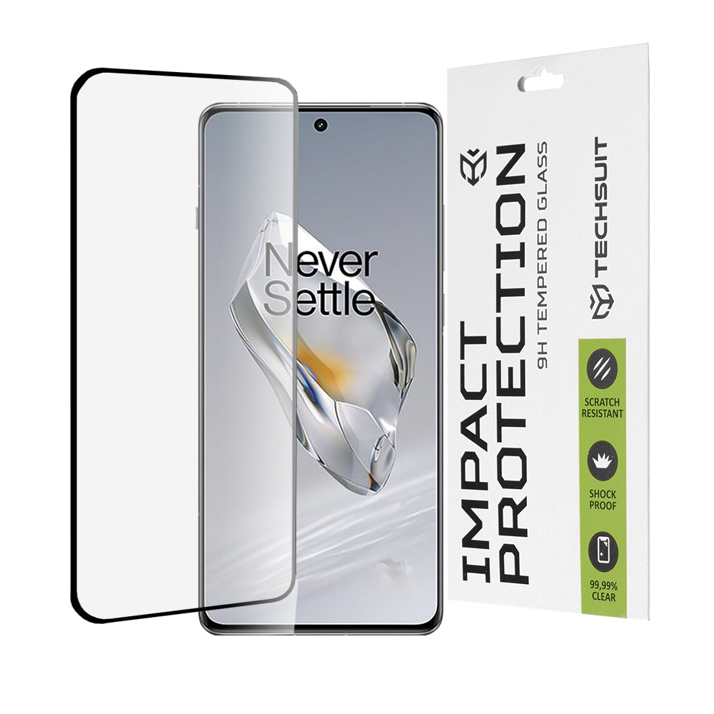 Zaštitna folija za ekran Techsuit za OnePlus 12, Kaljeno staklo, Full Glue, 111D, Crna