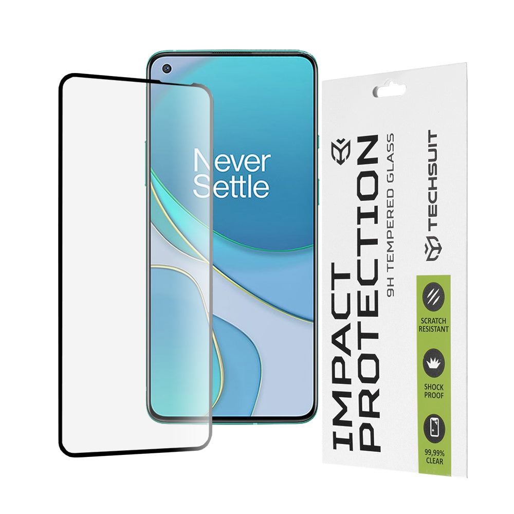 Zaštitna folija za ekran Techsuit za OnePlus 8T, Kaljeno staklo, Full Glue, 111D, Crna