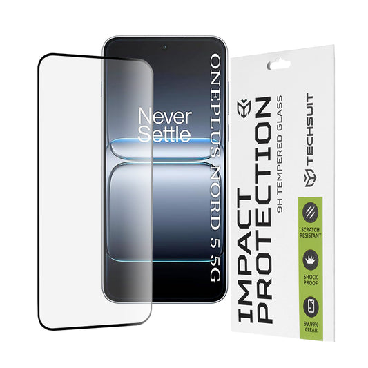 Zaštitna folija za ekran Techsuit za OnePlus Nord 5, Kaljeno staklo, Full Glue, 111D, Crna