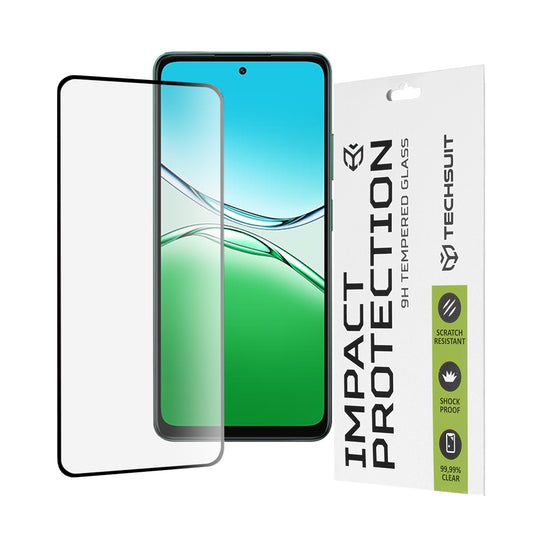 Zaštitna folija za ekran Techsuit za Oppo A5 4G, Kaljeno staklo, Full Glue, 111D, Crna