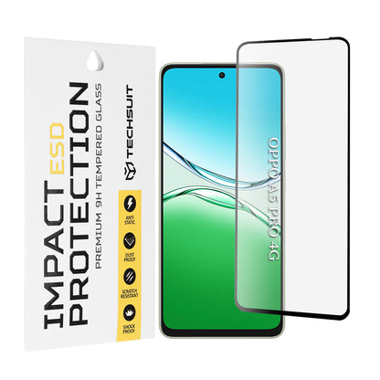 Zaštitna folija za ekran Techsuit za Oppo A5 Pro 4G / A5 Pro, Kaljeno staklo, Puna ljepila, Crna