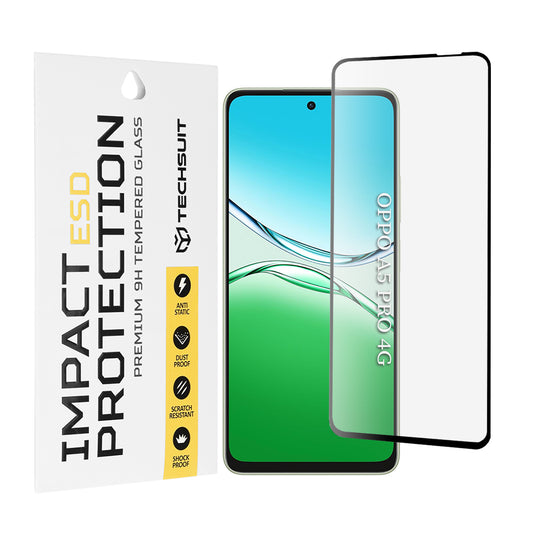Zaštitna folija za ekran Techsuit za Oppo A5 Pro 4G / A5 Pro, Kaljeno staklo, Puna ljepila, Crna