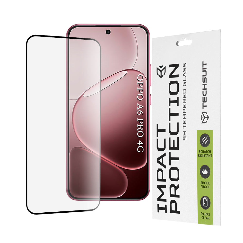 Zaštitna folija za ekran Techsuit za Oppo A6 Pro 5G / A6 Pro 4G, Kaljeno staklo, Full Glue, 111D, Crna