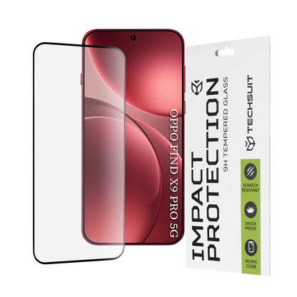 Zaštitna folija za ekran Techsuit za Oppo Find X9 Pro, Kaljeno staklo, Full Glue, 111D, Crna