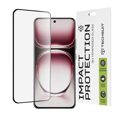 Zaštitna folija za ekran Techsuit za Oppo Reno12 Pro, kaljeno staklo, Full Glue, 111D, crna