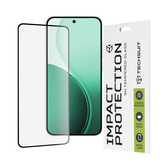 Zaštitna folija za ekran Techsuit za Oppo Reno14, Kaljeno staklo, Full Glue, 111D, Crna