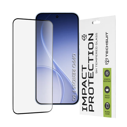 Zaštitna folija za ekran Techsuit za Oppo Reno15 FS / Reno15 F, Kaljeno staklo, Full Glue, 111D, Crna