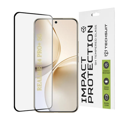 Zaštitna folija za ekran Techsuit za Realme 14 Pro+, Kaljeno staklo, Full Glue, 111D, Crna