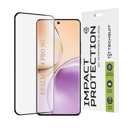 Zaštitna folija za ekran Techsuit za Realme 14 Pro, Kaljeno staklo, Full Glue, 111D, Crna