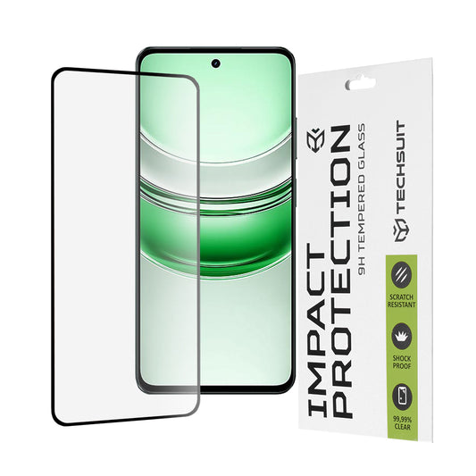 Zaštitna folija za ekran Techsuit za Realme C71, Kaljeno staklo, Full Glue, 111D, Crna