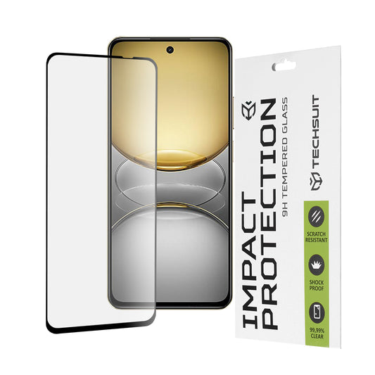 Zaštitna folija za ekran Techsuit za Realme C75 5G / 14x, Kaljeno staklo, Full Glue, 111D, Crna