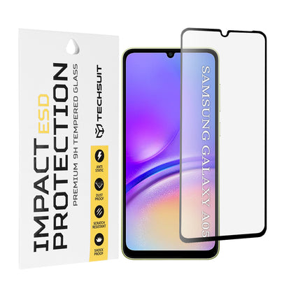Zaštitna folija za ekran Techsuit za Samsung Galaxy A05 A055, Kaljeno staklo, Full Glue, Crna