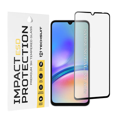 Zaštitna folija za ekran Techsuit za Samsung Galaxy A05s A057, Kaljeno staklo, Full Glue, Crna