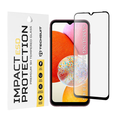 Zaštitna folija za ekran Techsuit za Samsung Galaxy A14 A145 / A14 5G A146, Kaljeno staklo, Full Glue, Crna