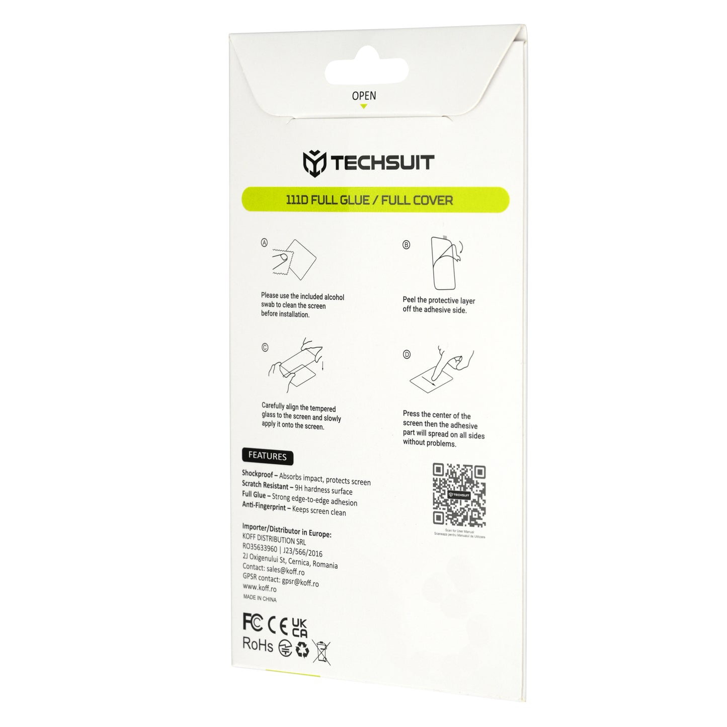 Zaštitna folija za ekran Techsuit za Samsung Galaxy A27 5G, Kaljeno staklo, Full Glue, 111D, Crna