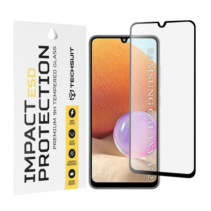 Zaštitna folija za ekran Techsuit za Samsung Galaxy A32 A325, Kaljeno staklo, Full Glue, Crna