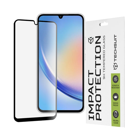 Zaštitna folija za ekran Techsuit za Samsung Galaxy A34 A346, Kaljeno staklo, Full Glue, 111D, Crna