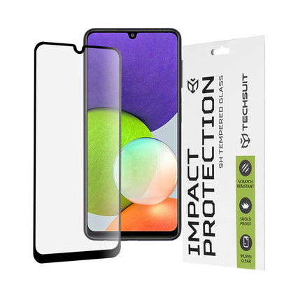 Zaštitna folija za ekran Techsuit za Samsung Galaxy M22 M225 / A22 A225, Kaljeno staklo, Full Glue, 111D, Crna