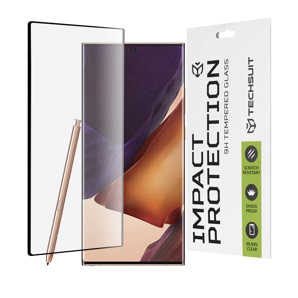 Zaštitna folija za ekran Techsuit za Samsung Galaxy Note 20 Ultra 5G N986 / Note 20 Ultra N985, Kaljeno staklo, Full Glue, 111D, Crna