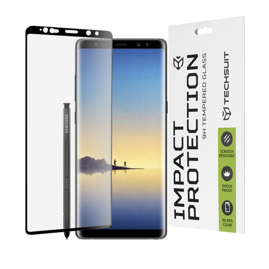 Zaštitna folija za ekran Techsuit za Samsung Galaxy Note 8 N950, Kaljeno staklo, Full Glue, 111D, Crna
