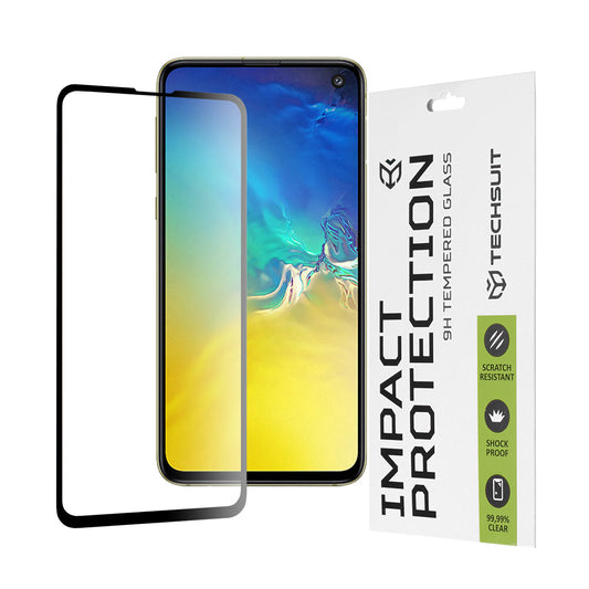 Zaštitna folija za ekran Techsuit za Samsung Galaxy S10e G970, Kaljeno staklo, Full Glue, 111D, Crna