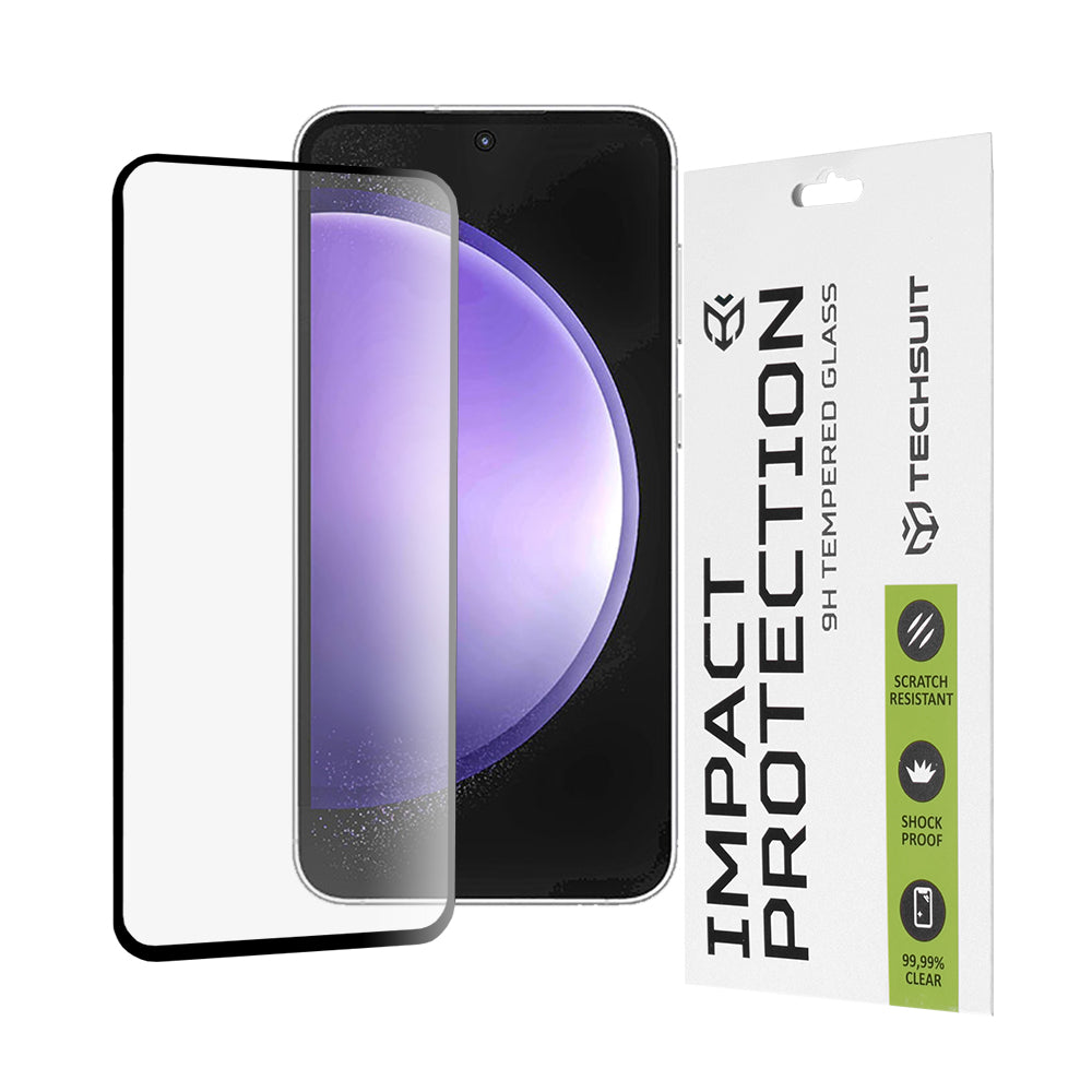Zaštitna folija za ekran Techsuit za Samsung Galaxy S23 FE S711, Kaljeno staklo, Full Glue, 111D, Crna