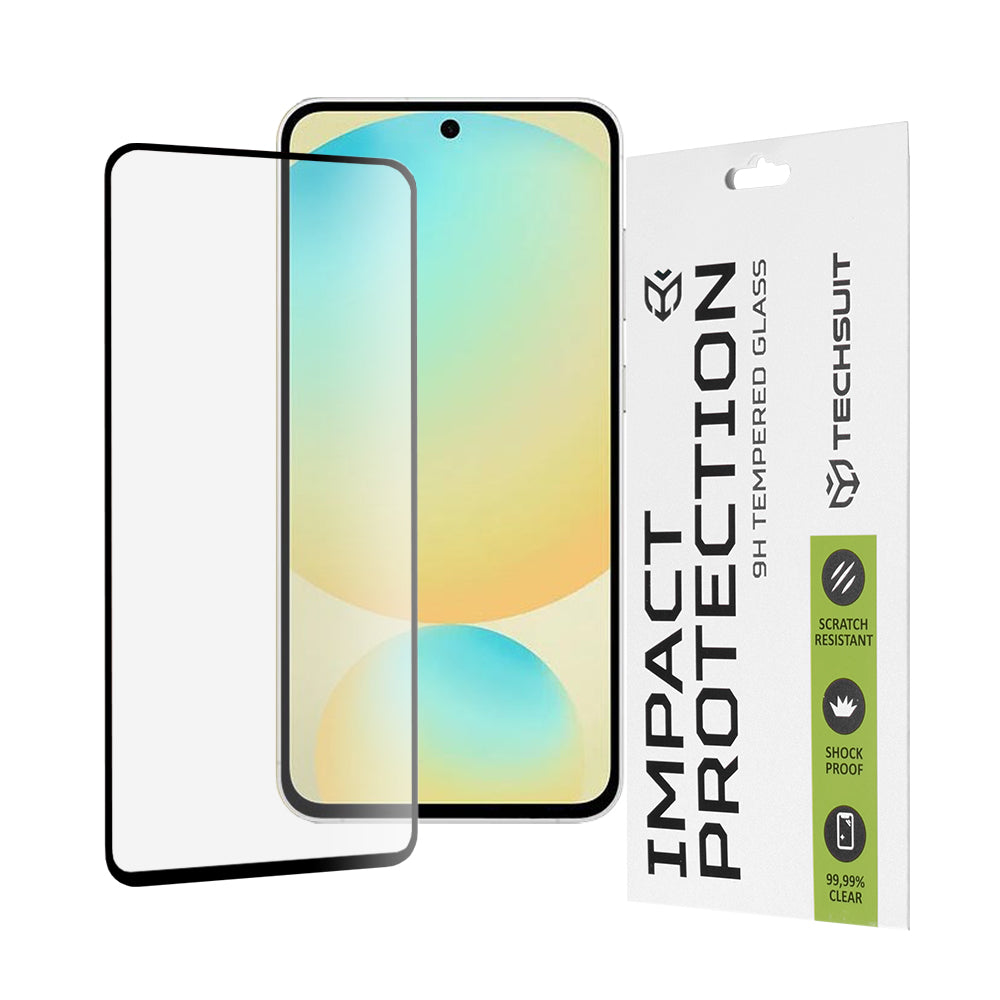 Zaštitna folija za ekran Techsuit za Samsung Galaxy S24 FE S721, Kaljeno staklo, Full Glue, 111D, Crna