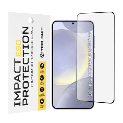 Zaštitna folija za ekran Techsuit za Samsung Galaxy S24+ S926, Kaljeno staklo, Puna ljepila, Crna