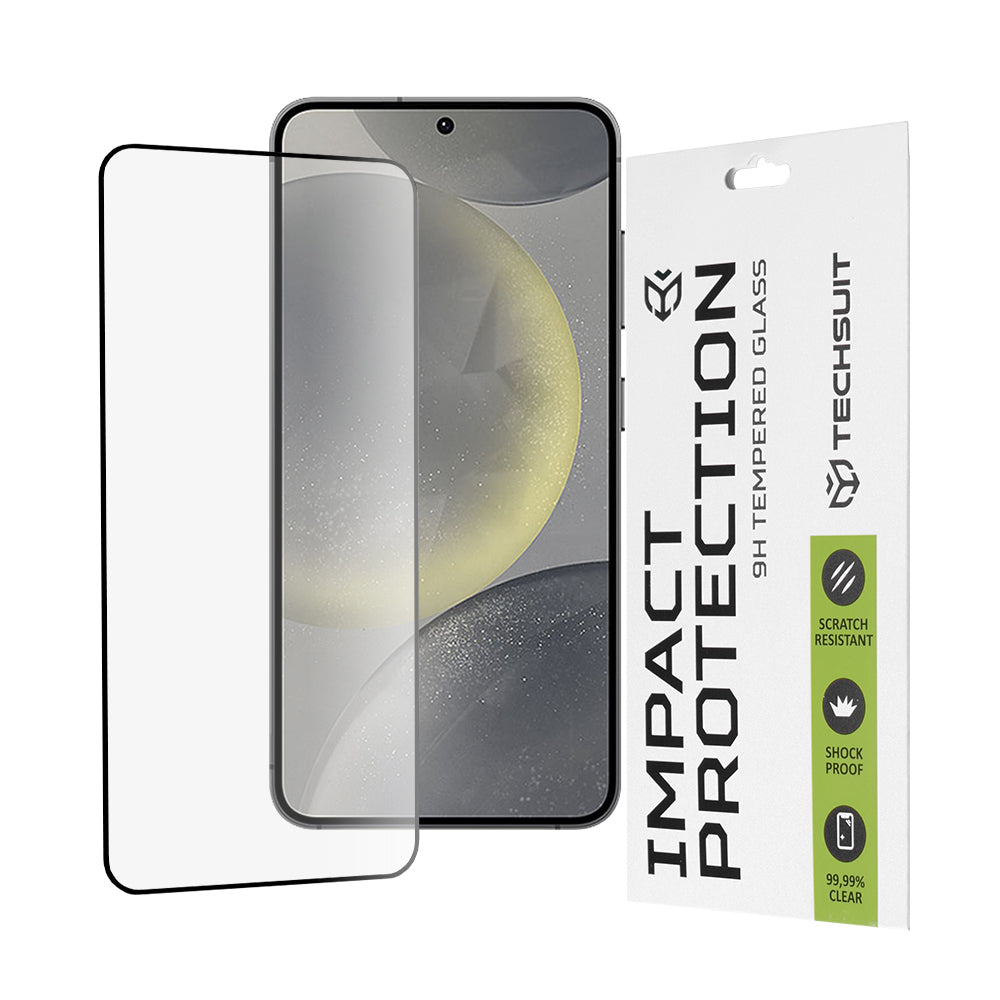 Zaštitna folija za ekran Techsuit za Samsung Galaxy S25 S931 / S24 S921, Kaljeno staklo, Full Glue, 111D, Crna