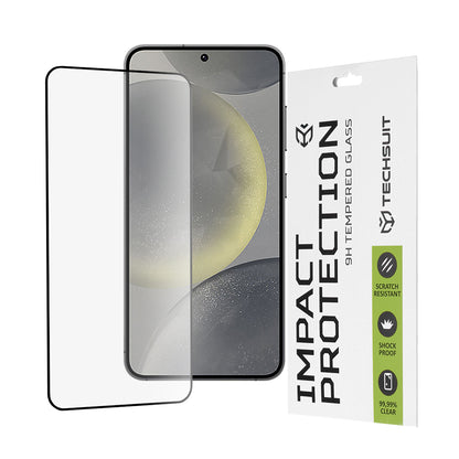 Zaštitna folija za ekran Techsuit za Samsung Galaxy S25 S931 / S24 S921, Kaljeno staklo, Full Glue, 111D, Crna