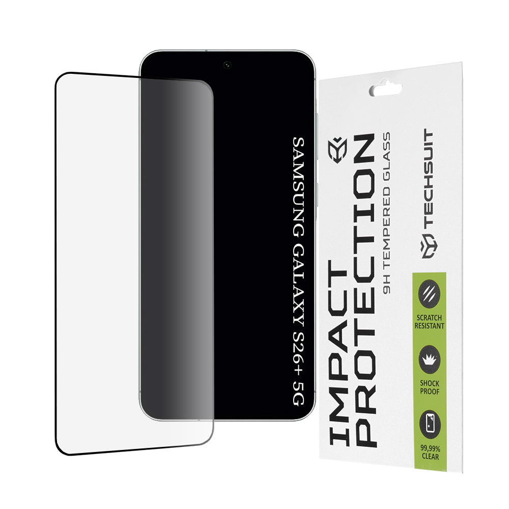 Zaštitna folija za ekran Techsuit za Samsung Galaxy S26 Plus S947, Kaljeno staklo, Full Glue, 111D, Crna