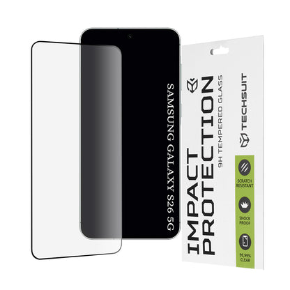 Zaštitna folija za ekran Techsuit za Samsung Galaxy S26 S942, Kaljeno staklo, Full Glue, 111D, Crna