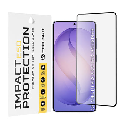 Zaštitna folija za ekran Techsuit za Samsung Galaxy S26 Ultra S948, Kaljeno staklo, Full Glue, Crna