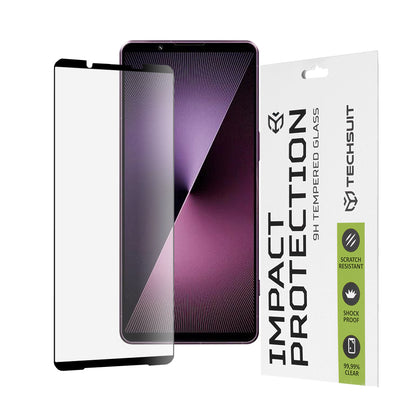 Zaštitna folija za ekran Techsuit za Sony Xperia 1 VII, Kaljeno staklo, Full Glue, 111D, Crna
