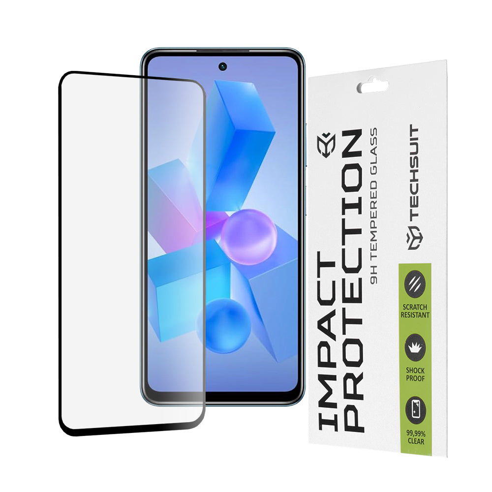 Zaštitna folija za ekran Techsuit za Tecno Spark 20 Pro / Pova 5 Pro / Hot 40 / Hot 40 Pro, Kaljeno staklo, Full Glue, 111D, Crna