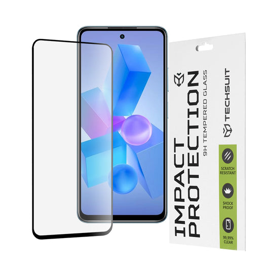 Zaštitna folija za ekran Techsuit za Tecno Spark 20 Pro / Pova 5 Pro / Hot 40 / Hot 40 Pro, Kaljeno staklo, Full Glue, 111D, Crna