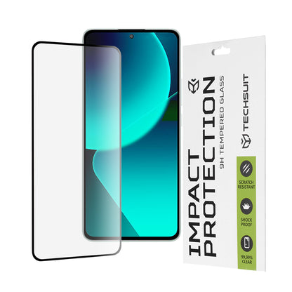 Zaštitna folija za ekran Techsuit za Xiaomi 13T Pro / 13T, Kaljeno staklo, Full Glue, 111D, Crna