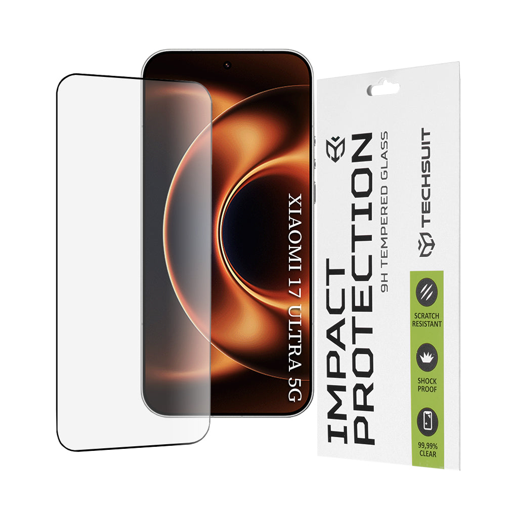 Zaštitna folija za ekran Techsuit za Xiaomi 17 Ultra, Kaljeno staklo, Full Glue, 111D, Crna