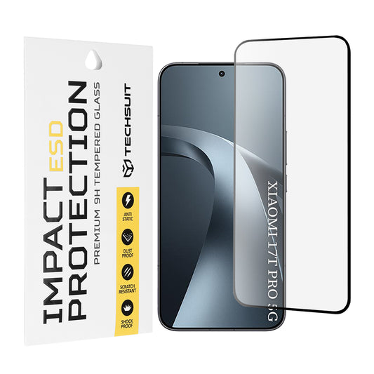 Zaštitna folija za ekran Techsuit za Xiaomi 17T Pro, Kaljeno staklo, Full Glue, Crna