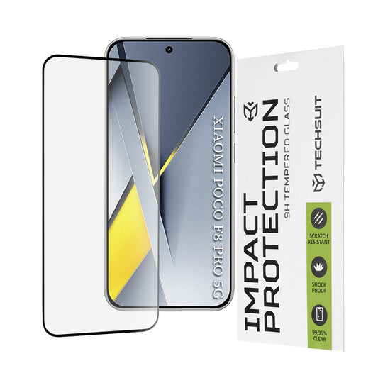 Zaštitna folija za ekran Techsuit za Xiaomi Poco F8 Pro, Kaljeno staklo, Full Glue, 111D, Crna