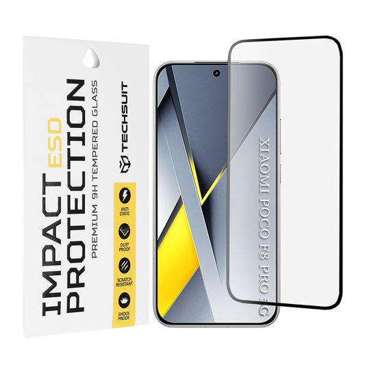 Zaštitna folija za ekran Techsuit za Xiaomi Poco F8 Pro, Kaljeno staklo, Full Glue, Crna