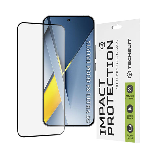 Zaštitna folija za ekran Techsuit za Xiaomi Poco F8 Ultra, Kaljeno staklo, Full Glue, 111D, Crna