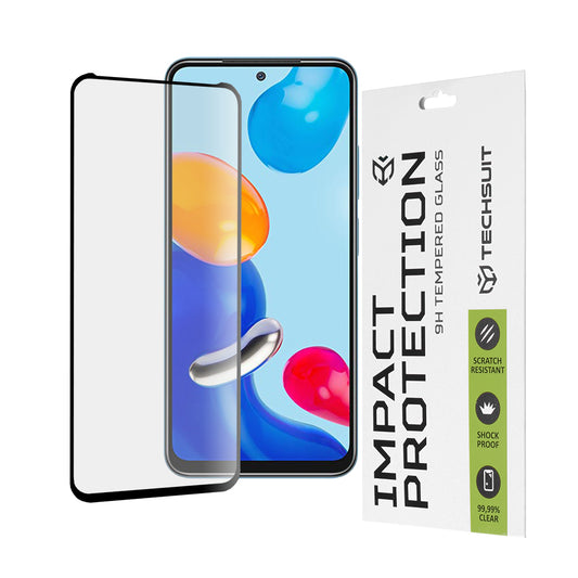 Zaštitna folija za ekran Techsuit za Xiaomi Poco M4 Pro / Redmi Note 11S / Note 11, Kaljeno staklo, Full Glue, 111D, Crna