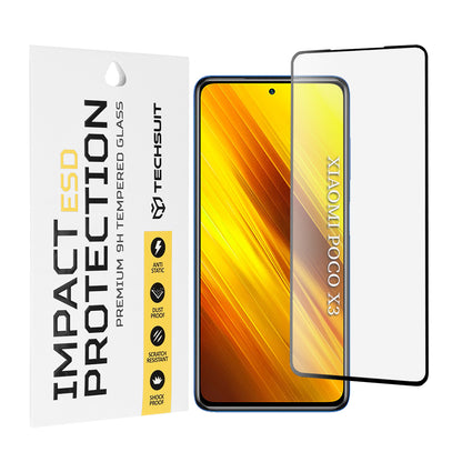 Zaštitna folija za ekran Techsuit za Xiaomi Poco X3 Pro / X3 NFC / X3, Kaljeno staklo, Full Glue, Crna