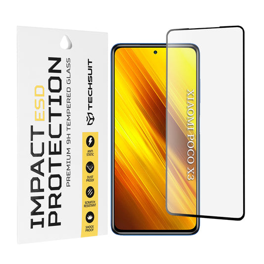Zaštitna folija za ekran Techsuit za Xiaomi Poco X3 Pro / X3 NFC / X3, Kaljeno staklo, Full Glue, Crna