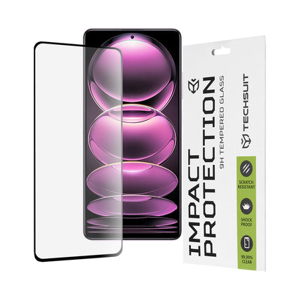 Zaštitna folija za ekran Techsuit za Xiaomi Poco X5 Pro / Redmi Note 12 Pro 5G / Note 12 Pro+, Kaljeno staklo, Full Glue, 111D, Crna